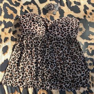 Leopard Print Women's Bikini Top